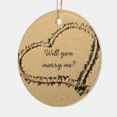 Heiraten Sie mich | Heirat-Antrag-Strand-Herz Keramik Ornament (Links)