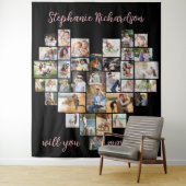 Heiraten Sie mich Herzklopffoto Hintergrund Wandteppich (Beispiel)