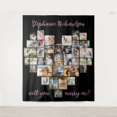 Heiraten Sie mich Herzklopffoto Hintergrund Wandteppich (Vorderseite)