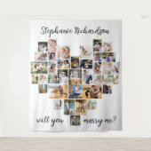 Heiraten Sie mich Herzklopffoto Hintergrund Wandteppich (Vorderseite)