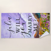 Heiraten Sie mich? Hochzeitsvorschlag Strandtuch (Vorderseite)