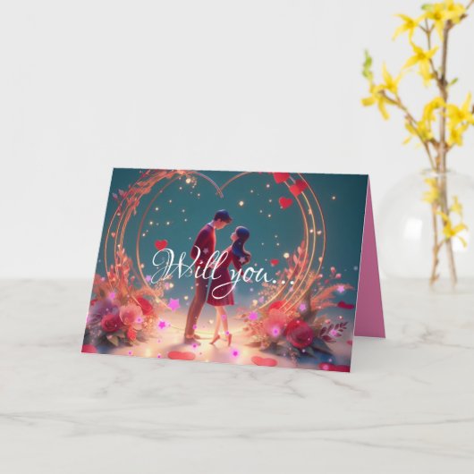 Heiraten Sie mich? Hochzeitvorschlag Personalisier Karte (Gelbe Blume)