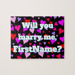 "Heiraten Sie mich" + Individueller Name + Puzzle