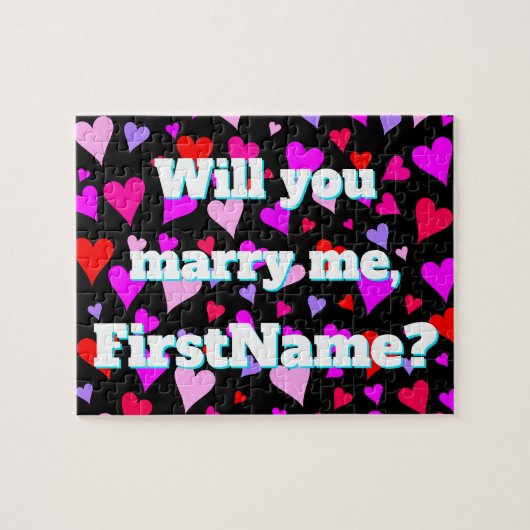 "Heiraten Sie mich" + Individueller Name + Puzzle (Horizontal)