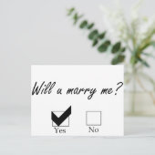 Heiraten Sie mich? Karo Postkarte (Stehend Vorderseite)