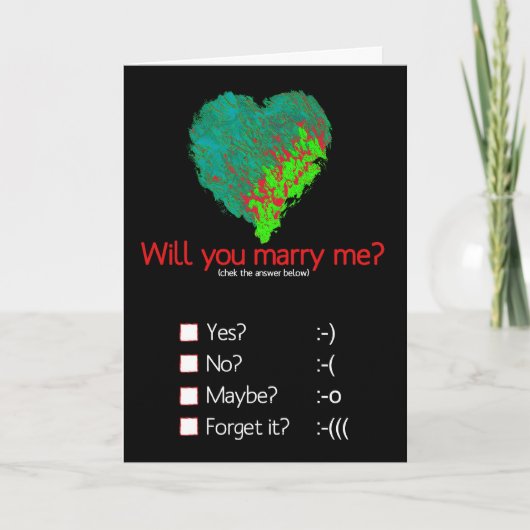 Heiraten Sie mich? Karte (Vorderseite)