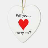Heiraten Sie mich Keramik Ornament (Links)