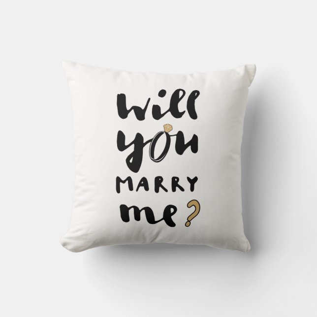 Heiraten Sie mich? Kissen (Vorderseite)