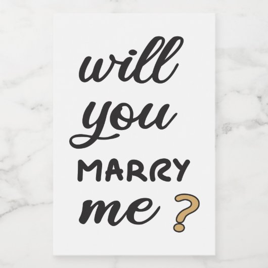 Heiraten Sie mich? Lebensmitteletikett (Einzelnes Label)