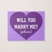 Heiraten Sie mich? lila Herz. Puzzle (Horizontal)