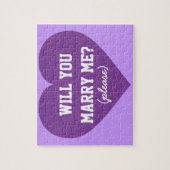Heiraten Sie mich? lila Herz. Puzzle (Vertikal)