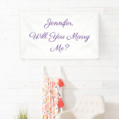 Heiraten Sie mich? Lila Text auf Weiß Banner (Insitu)