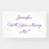Heiraten Sie mich? Lila Text auf Weiß Banner (Horizontal)