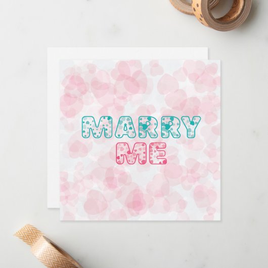 Heiraten Sie mich? Mein süßes Herz Mitteilungskarte (Vorderseite/Rückseite Beispiel)