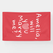 Heiraten Sie mich mit dem "Heart Red Romantic prop Banner (Horizontal)