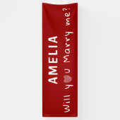 Heiraten Sie mich mit dem Vorschlag von Heart Red Banner (Vertikal)