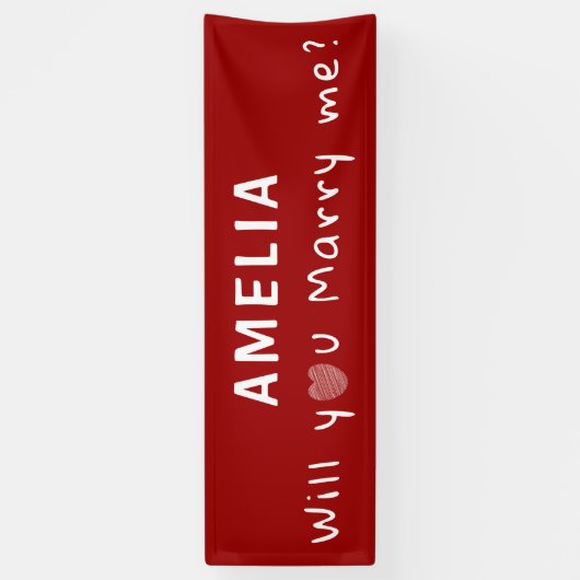 Heiraten Sie mich mit dem Vorschlag von Heart Red Banner (Vertikal)