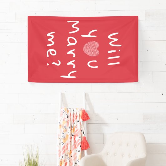 Heiraten Sie mich mit dem Vorschlag von Heart Red  Banner (Insitu)