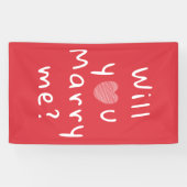 Heiraten Sie mich mit dem Vorschlag von Heart Red Banner (Horizontal)