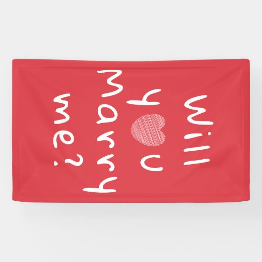 Heiraten Sie mich mit dem Vorschlag von Heart Red  Banner (Horizontal)