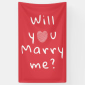 Heiraten Sie mich mit dem Vorschlag von Heart Red  Banner (Vertikal)