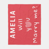 Heiraten Sie mich mit dem Vorschlag von Heart Red  Fleecedecke (Vorderseite)