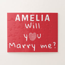 Heiraten Sie mich mit dem Vorschlag von Heart Red  Puzzle