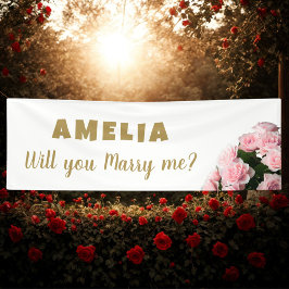 Heiraten Sie mich mit einem romantischen Vorschlag Banner