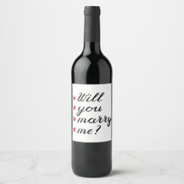 Heiraten Sie mich mit Liebe Sparkling Wein/Weinfla Weinetikett