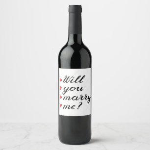Heiraten Sie mich mit Liebe Sparkling Wein/Weinfla Weinetikett