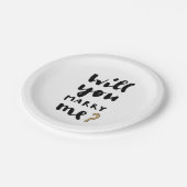 Heiraten Sie mich? Pappteller (Schrägansicht)