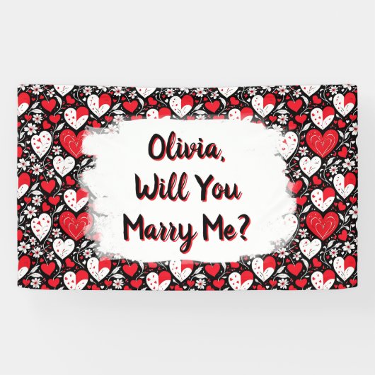 Heiraten Sie mich, Personalisierter Vorschlag Banner (Horizontal)