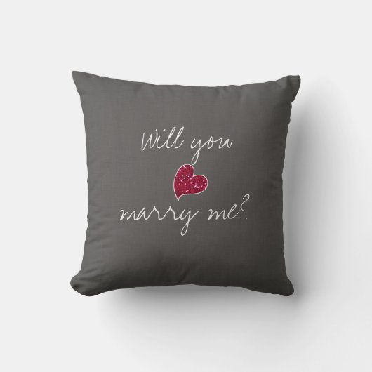Heiraten Sie mich Pillow Kissen (Vorderseite)