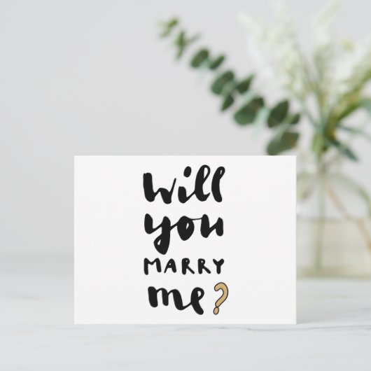 Heiraten Sie mich? Postkarte (Stehend Vorderseite)