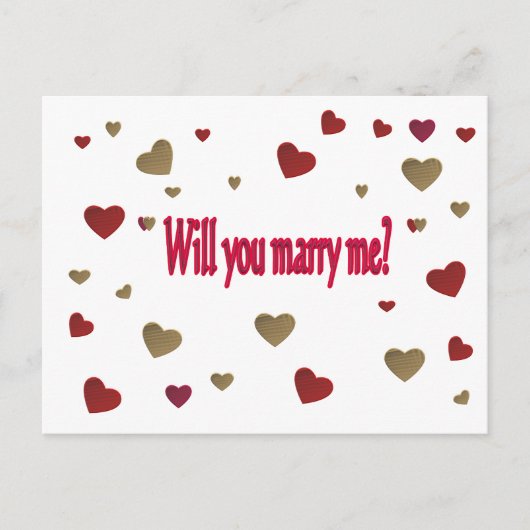 Heiraten Sie mich? Postkarte (Vorderseite)
