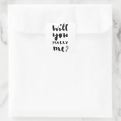 Heiraten Sie mich? Quadratischer Aufkleber (Tasche)