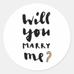 Heiraten Sie mich? Runder Aufkleber