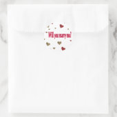 Heiraten Sie mich? Runder Aufkleber (Tasche)