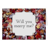 "Heiraten Sie mich?" + Rustikale, gefallene Herbst (Vorderseite (Horizontal))