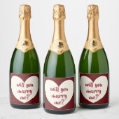 Heiraten Sie mich Sparkling Wine Label Schaumweinetikett (Flaschen)