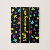 "Heiraten Sie mich?" + Spaß, farbenfrohe Sternenmu Puzzle (Vertikal)