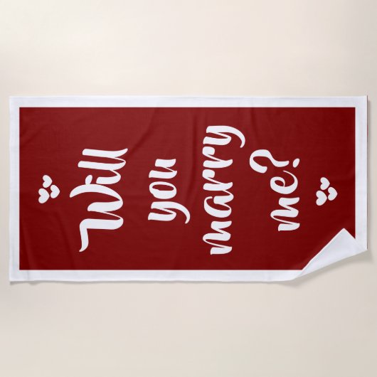 Heiraten Sie mich? Strandtuch von dalDesignNZ (Vorderseite)