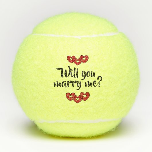 Heiraten Sie mich?Tennisball Tennisbälle (Vorderseite)