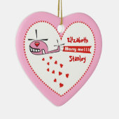 Heiraten Sie mich? Valentinische Hubschrauberlande Keramik Ornament (Rechts)