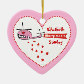 Heiraten Sie mich? Valentinische Hubschrauberlande Keramik Ornament (Vorne)