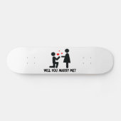 Heiraten Sie mich verbogen Knie-Mann u. Frau Skateboard (Horizontal)