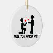 Heiraten Sie mich verbogen Knie-Mann u. Mann Keramikornament (Rechts)