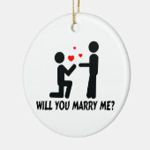 Heiraten Sie mich verbogen Knie-Mann u. Mann Keramikornament (Links)