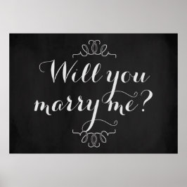 Heiraten Sie mich? Verlobung-Chalkboard-Poster Poster