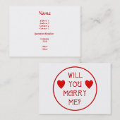 Heiraten Sie mich? Visitenkarte (Vorne/Hinten)